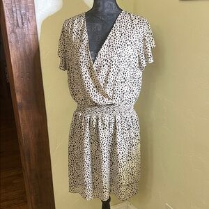 Elegant Cream and Black Polka Dot Dress